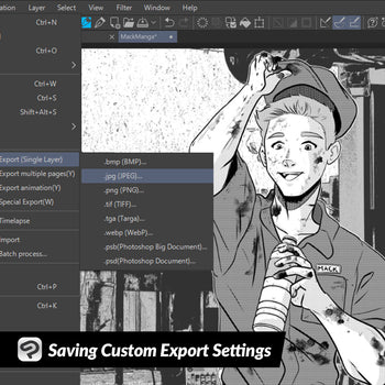 Saving Custom Export Settings