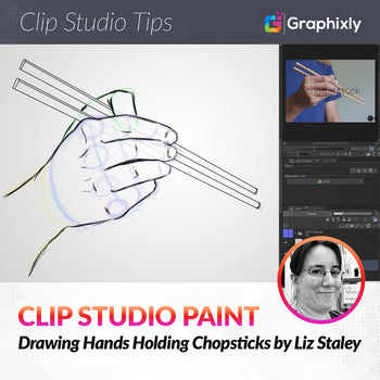 Drawing Hands Holding Chopsticks