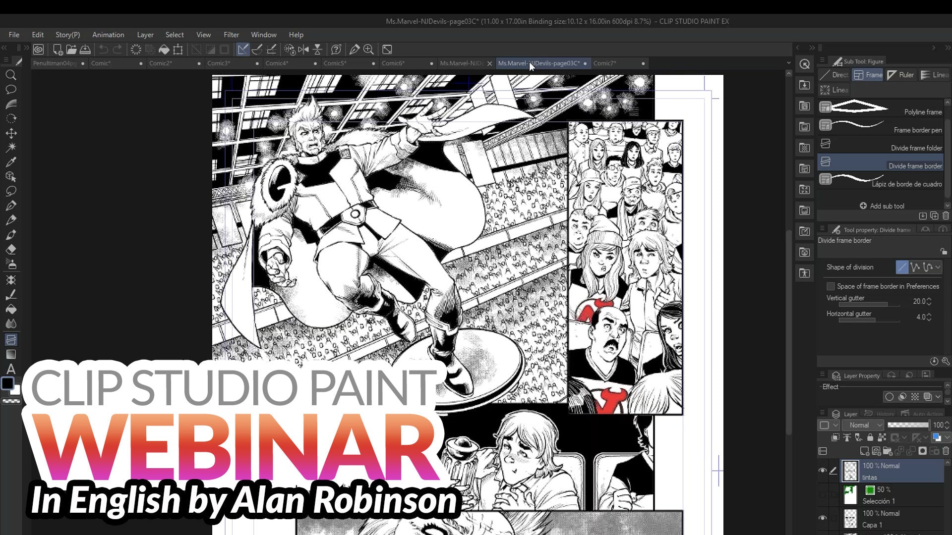 WEBINAR RECORDING – Creating frame borders for Comics in Clip Studio Paint with Alan Robinson