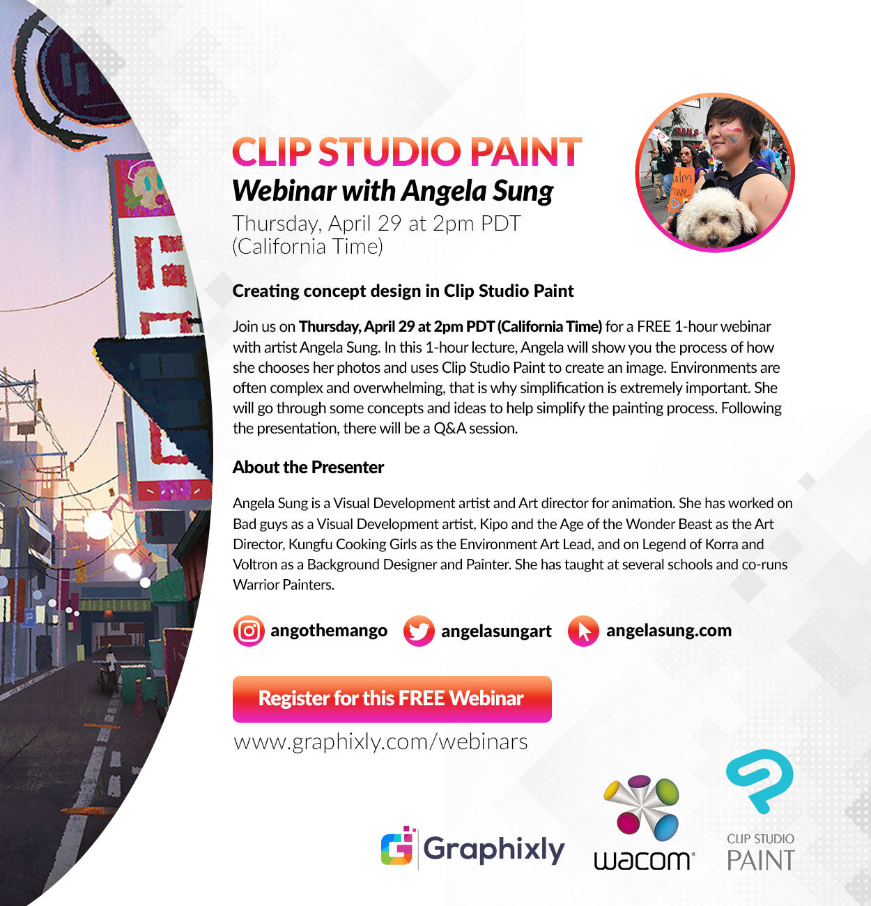 Creating concept design in Clip Studio Paint with Angela Sung