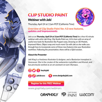 WEBINAR – Overview of Clip Studio Paint Ver. 4.0 new features, updates and improvements with Jaki