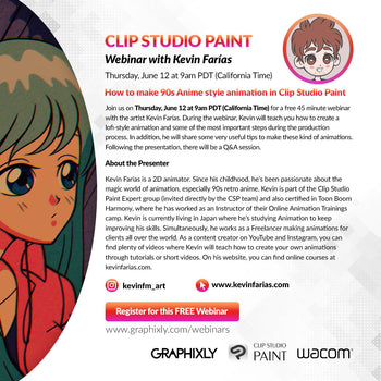 WEBINAR – How to make 90s Anime style animation in Clip Studio Paint with Kevin Farias