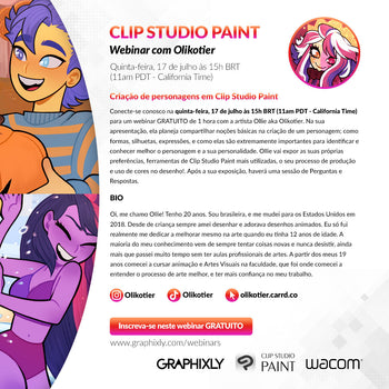 Webinar (Portuguese) – Criação de personagens em Clip Studio Paint com Olikotier