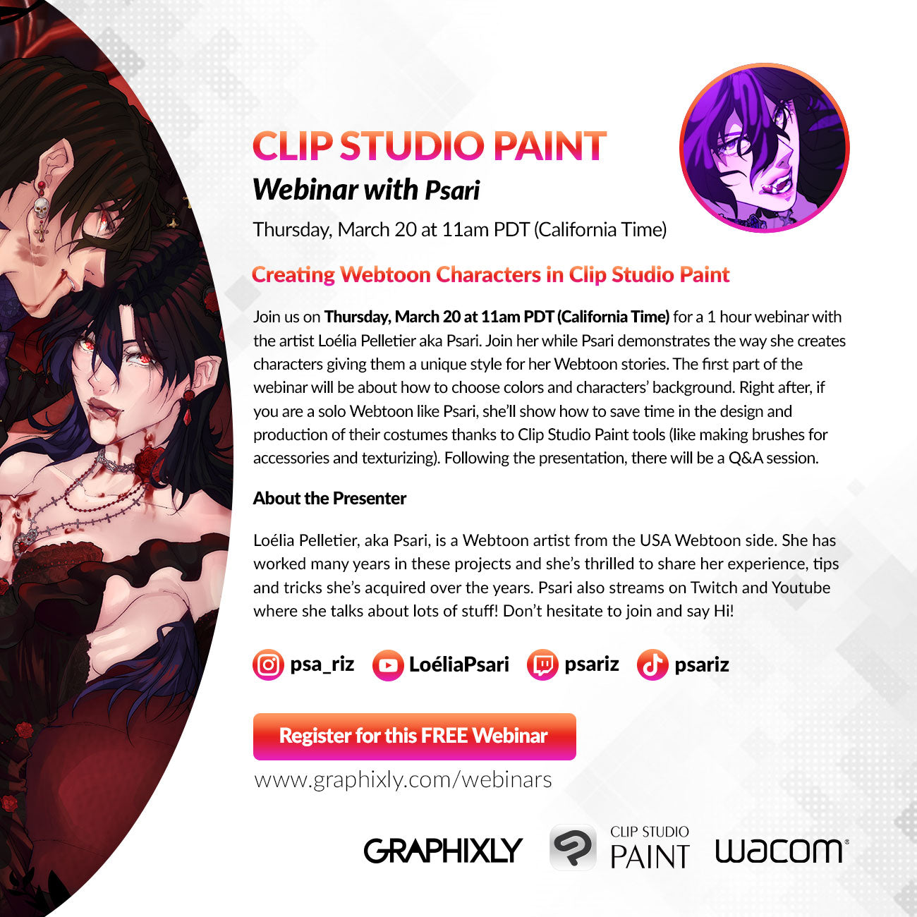 WEBINAR – Creating Webtoon Characters in Clip Studio Paint with Psari