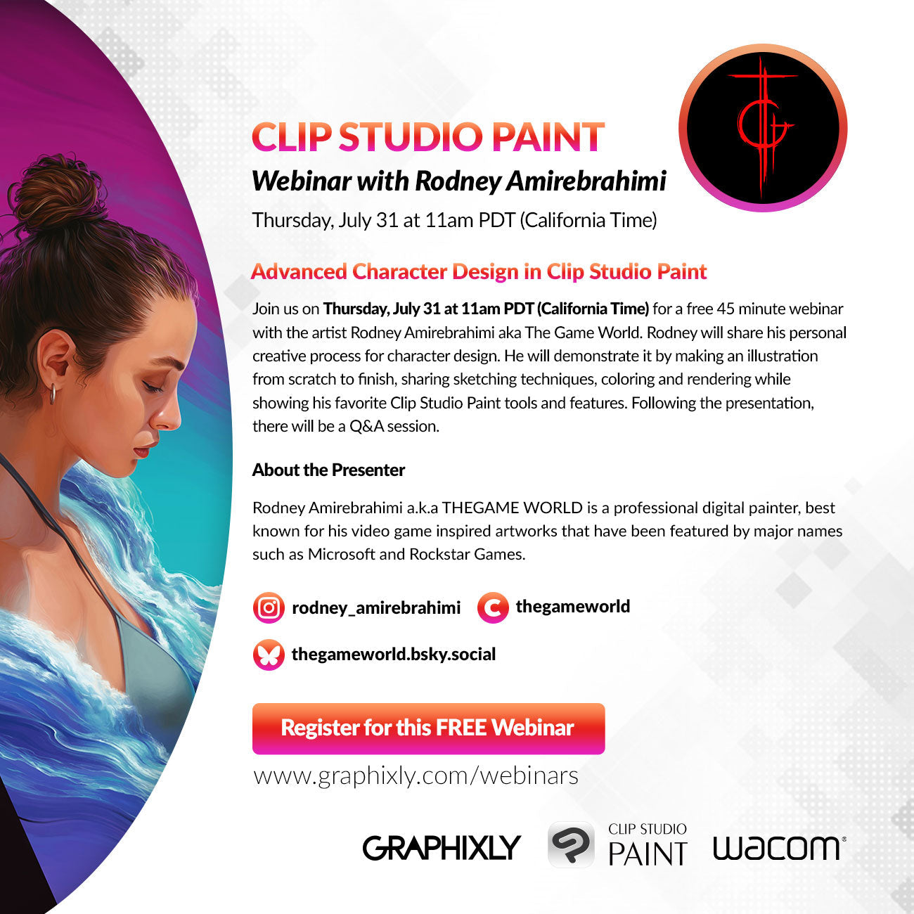 WEBINAR – Advanced Character Design in Clip Studio Paint by Rodney Amirebrahimi