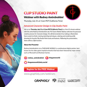 WEBINAR – Advanced Character Design in Clip Studio Paint by Rodney Amirebrahimi