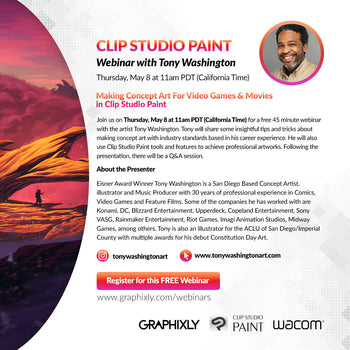 WEBINAR – Making Concept Art For Video Games & Movies in Clip Studio Paint with Tony Washington