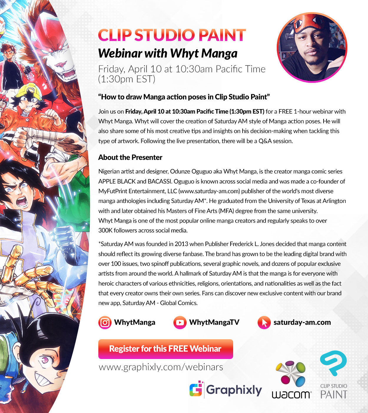 Webinar - “How to draw Manga action poses in Clip Studio Paint” with Whyt Manga