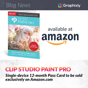 Clip Studio Paint PRO Single-device 12-month Pass Card to be sold exclusively on Amazon.com