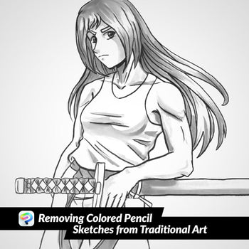 Removing Colored Pencil Sketches from Traditional Art
