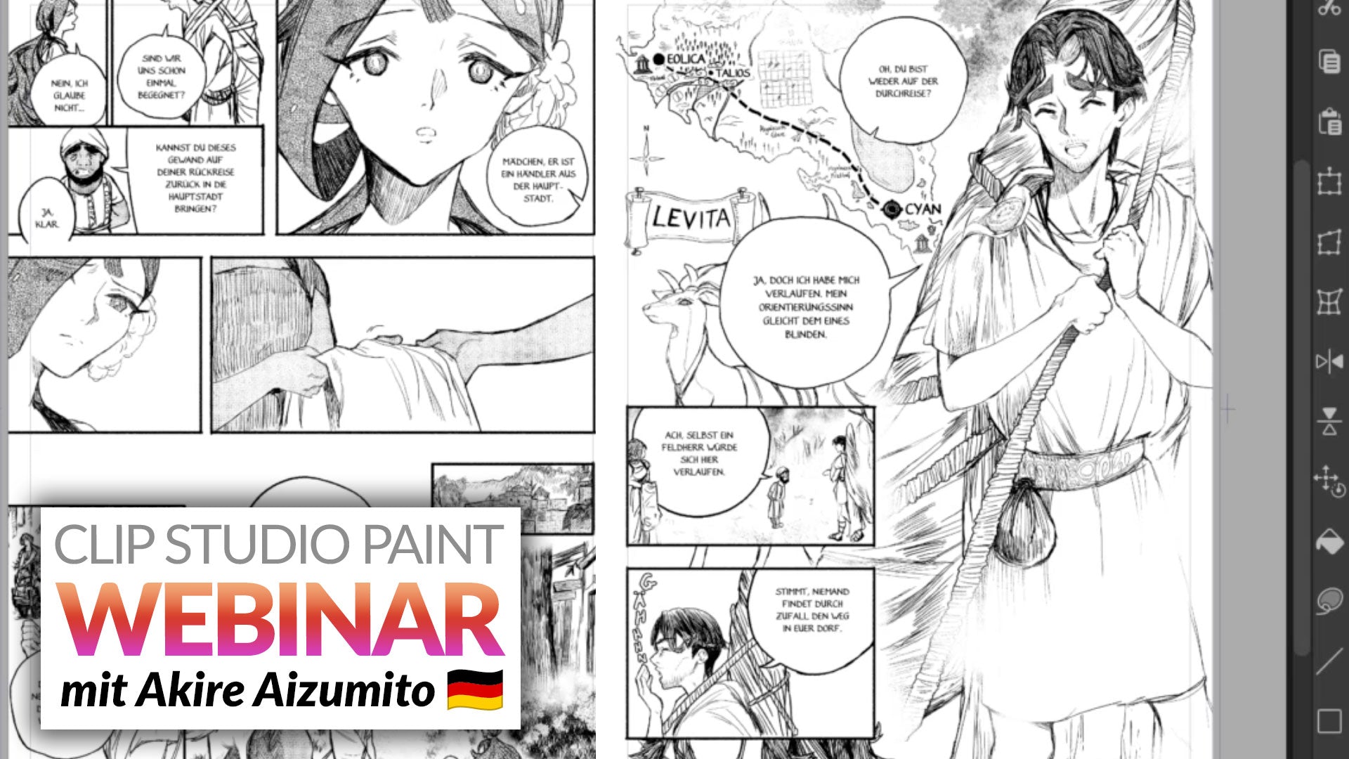 Webinar Recording - „Baue eine Manga-Doppelseite mit Hilfe von Clip Studio Paint auf“ mit Akire Aizumito