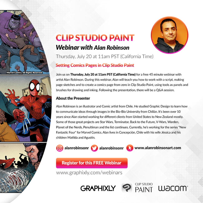 Webinar – Setting Comics Pages in Clip Studio Paint with Alan Robinson