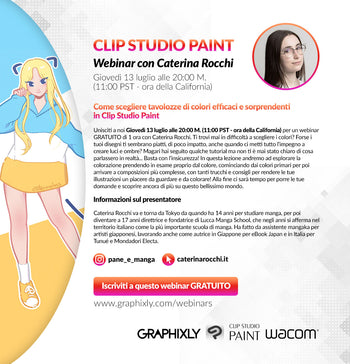 Webinar (Italian) - Come scegliere tavolozze di colori efficaci e sorprendenti in Clip Studio Paint con Caterina Rocchi