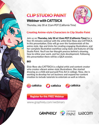 Webinar - Creating Anime-style Characters in Clip Studio Paint with CATTSICA