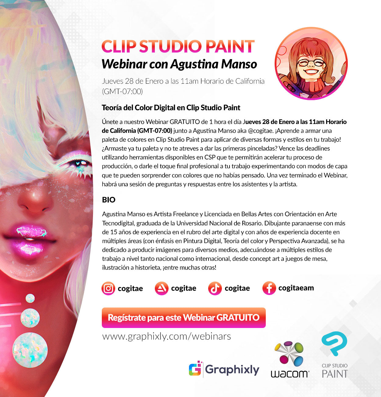 Webinar en español - Teoría del Color Digital en Clip Studio Paint con Agustina Manso