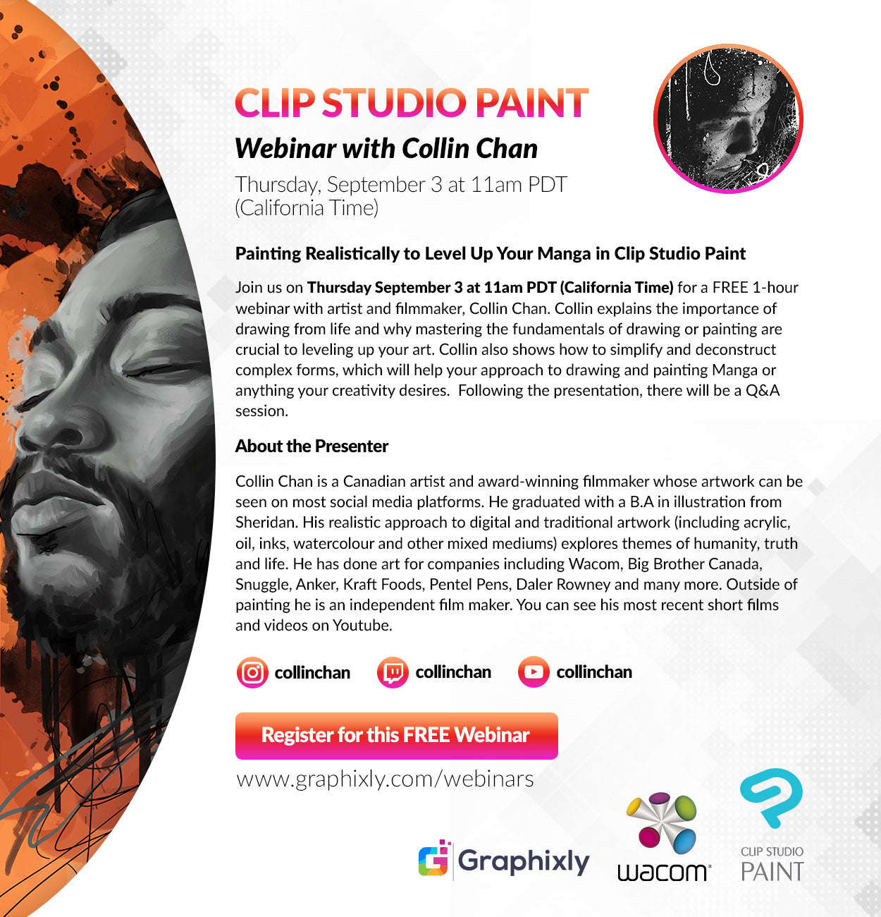 Webinar - “Painting Realistically to Level Up Your Manga in Clip Studio Paint” with Collin Chan