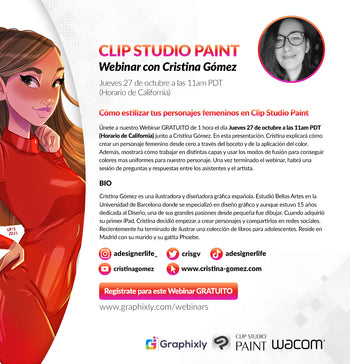 Webinar en español - Cómo estilizar tus personajes femeninos en Clip Studio Paint con Cristina Gómez
