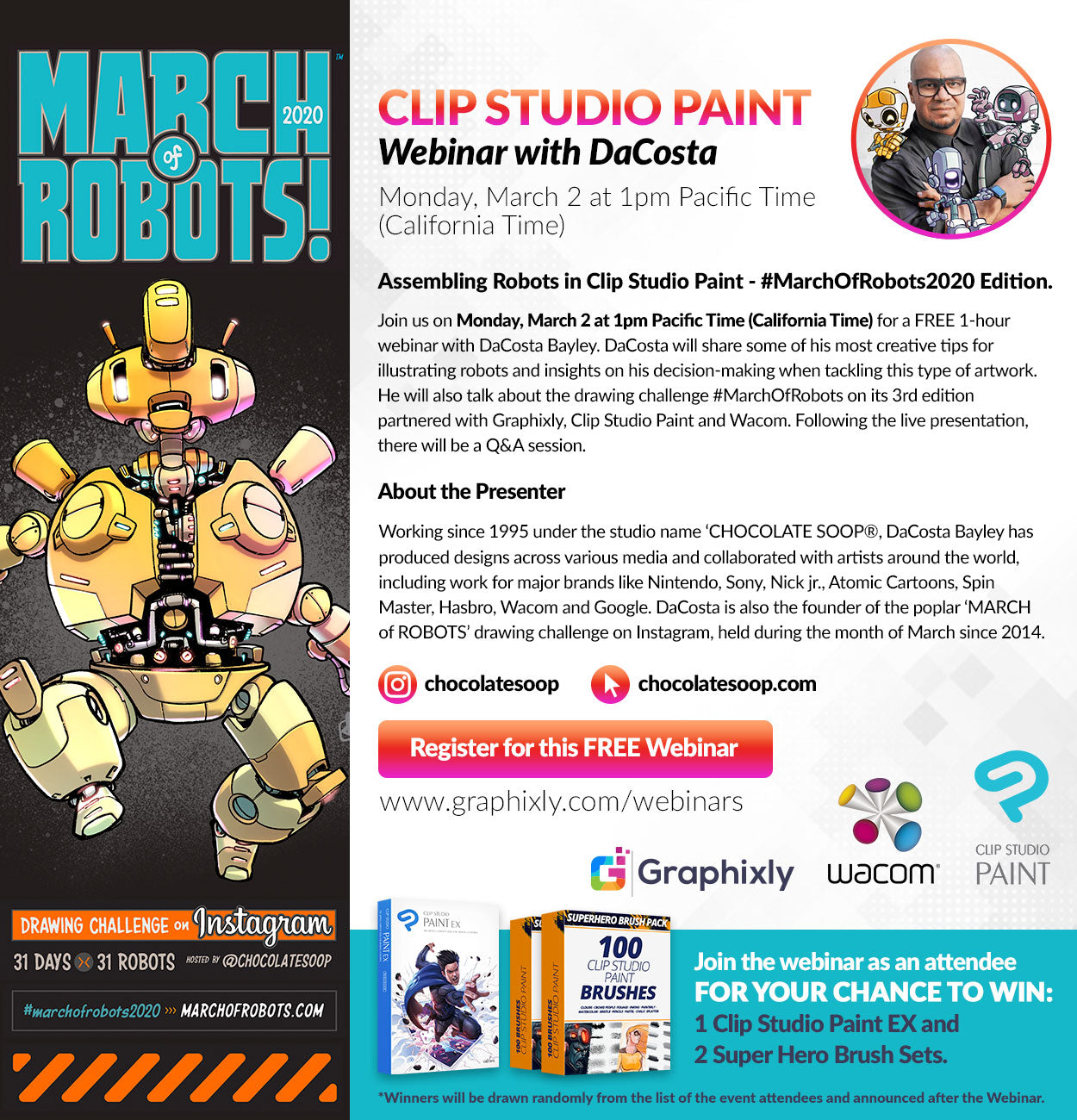 Webinar - Assembling Robots in Clip Studio Paint - #MarchOfRobots2020 Edition
