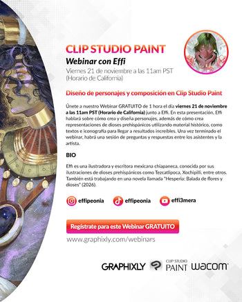 Webinar en español - Diseño de personajes y composición en Clip Studio Paint con Effi