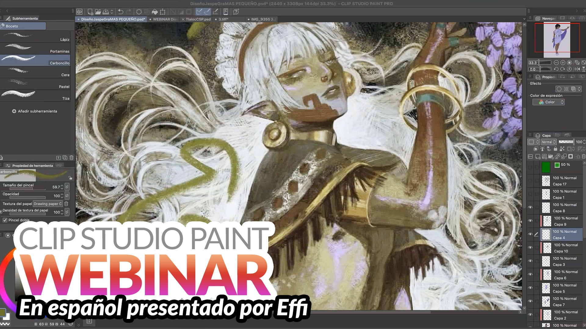 Grabación de Webinar en español - Diseño de personajes y composición en Clip Studio Paint con Effi