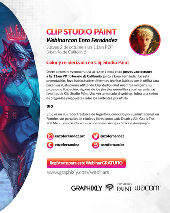 Webinar en español - Color y renderizado en Clip Studio Paint con Enzo Fernández