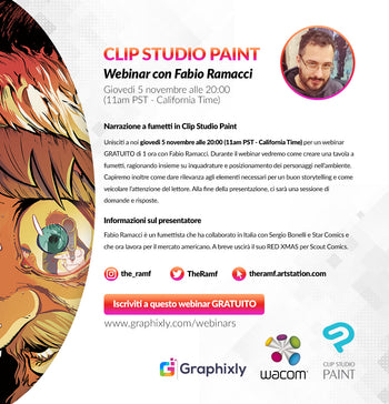 Webinar (Italian) - Narrazione a fumetti in Clip Studio Paint con Fabio Ramacci