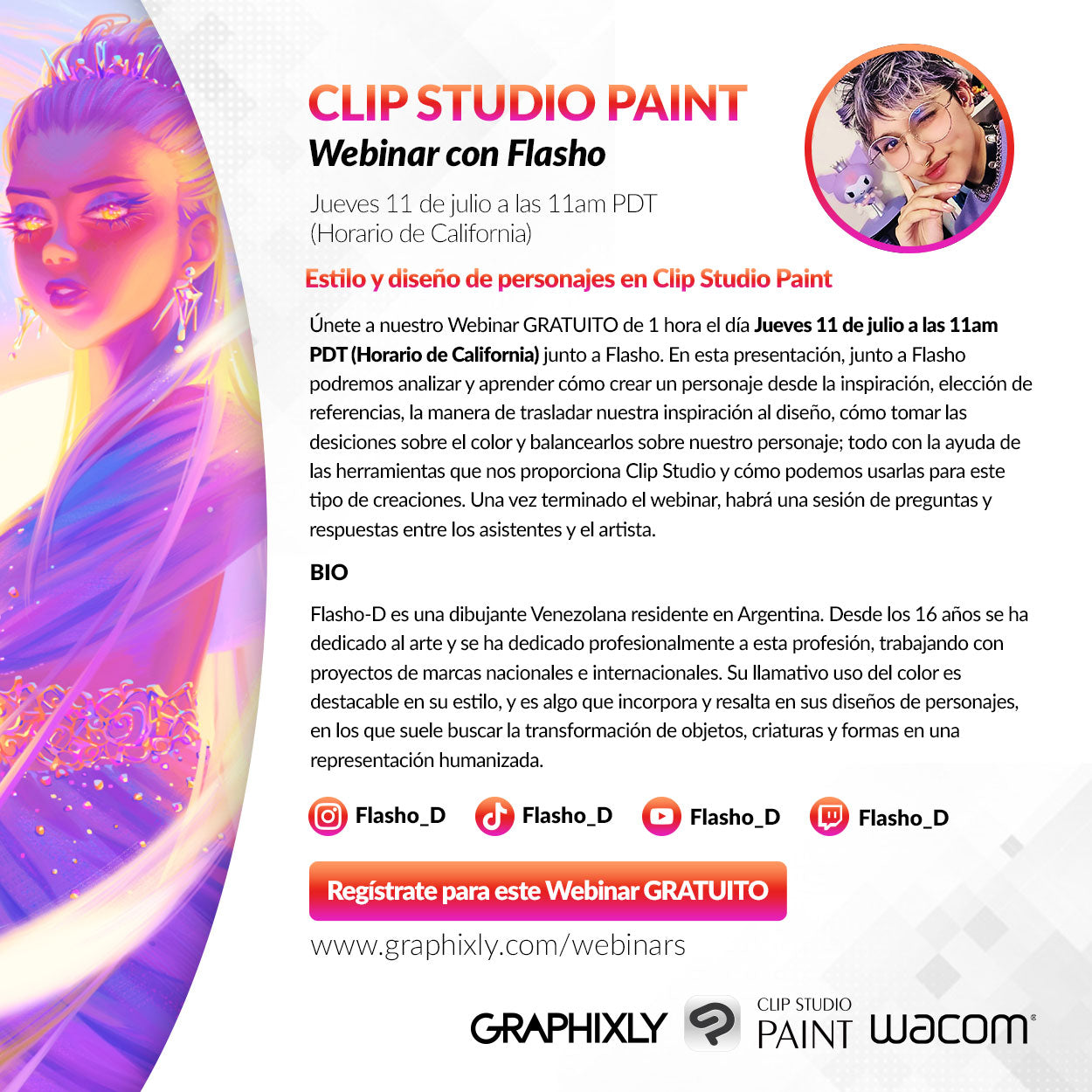 Webinar en español - Estilo y diseño de personajes en Clip Studio Paint con Flasho