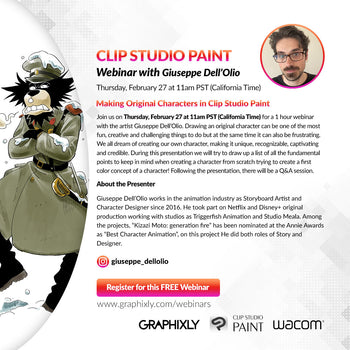 WEBINAR – Making Original Characters in Clip Studio Paint with Giuseppe Dell’Olio