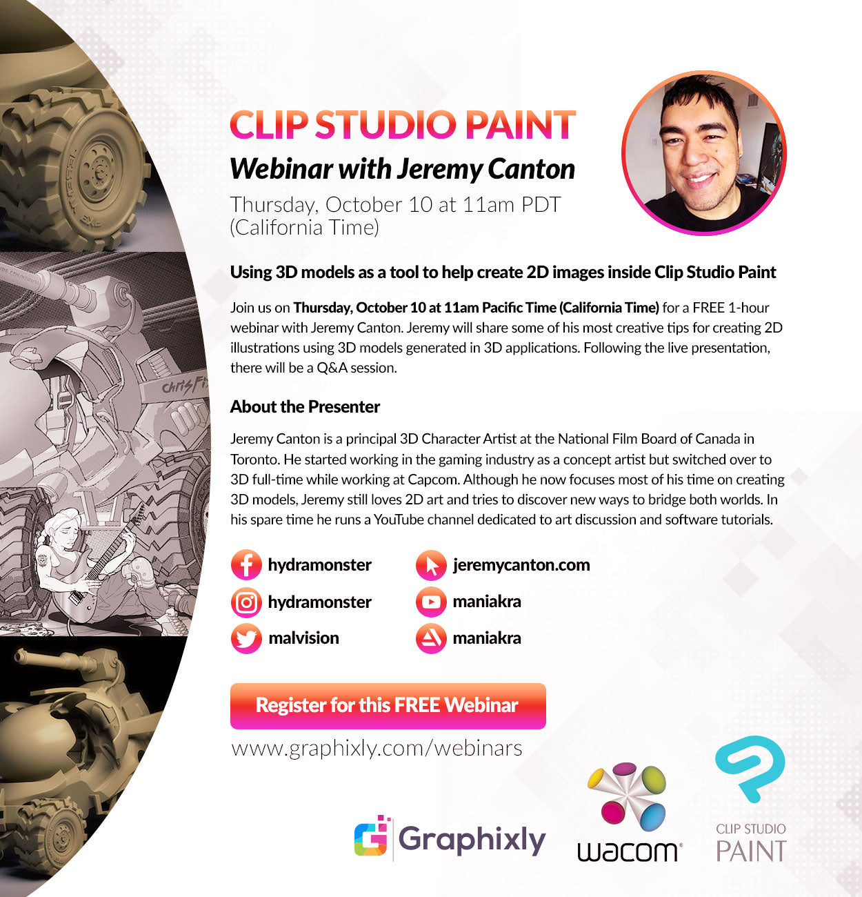 Webinar - Using 3D models as a tool to help create 2D images inside CLIP STUDIO PAINT