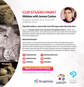 Webinar - Using 3D models as a tool to help create 2D images inside CLIP STUDIO PAINT