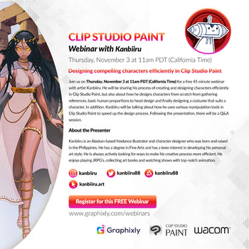 Webinar – Designing compelling characters efficiently in Clip Studio Paint with Kanbiiru