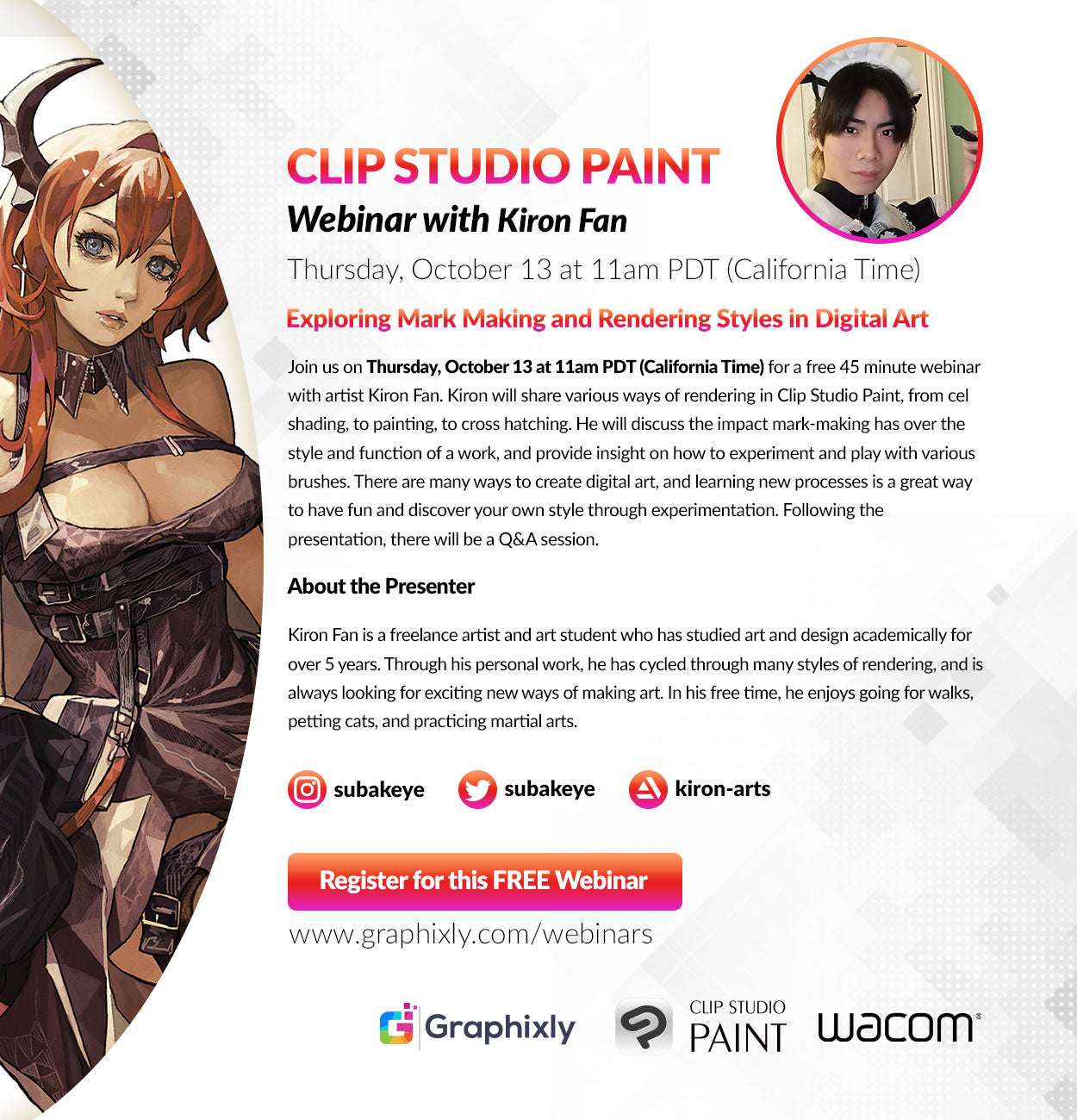 Webinar – Exploring Mark Making and Rendering Styles in Digital Art with Kiron Fan