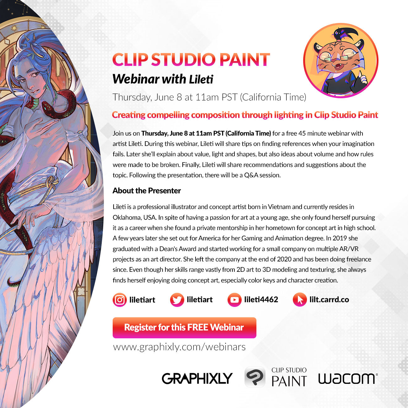 Webinar – Creating compelling composition through lighting in Clip Studio Paint with Lileti