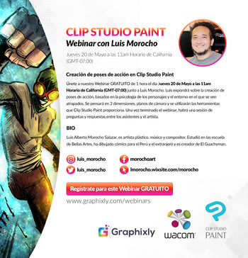 Webinar en español - Creación de poses de acción en Clip Studio Paint con Luis Morocho