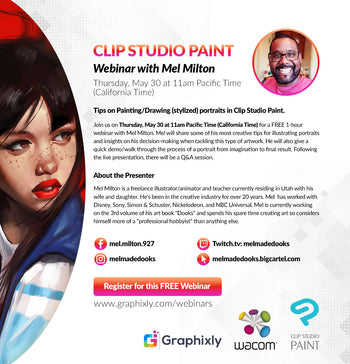 Webinar – Tips on Painting/Drawing (stylized) portraits in Clip Studio Paint with Mel Milton