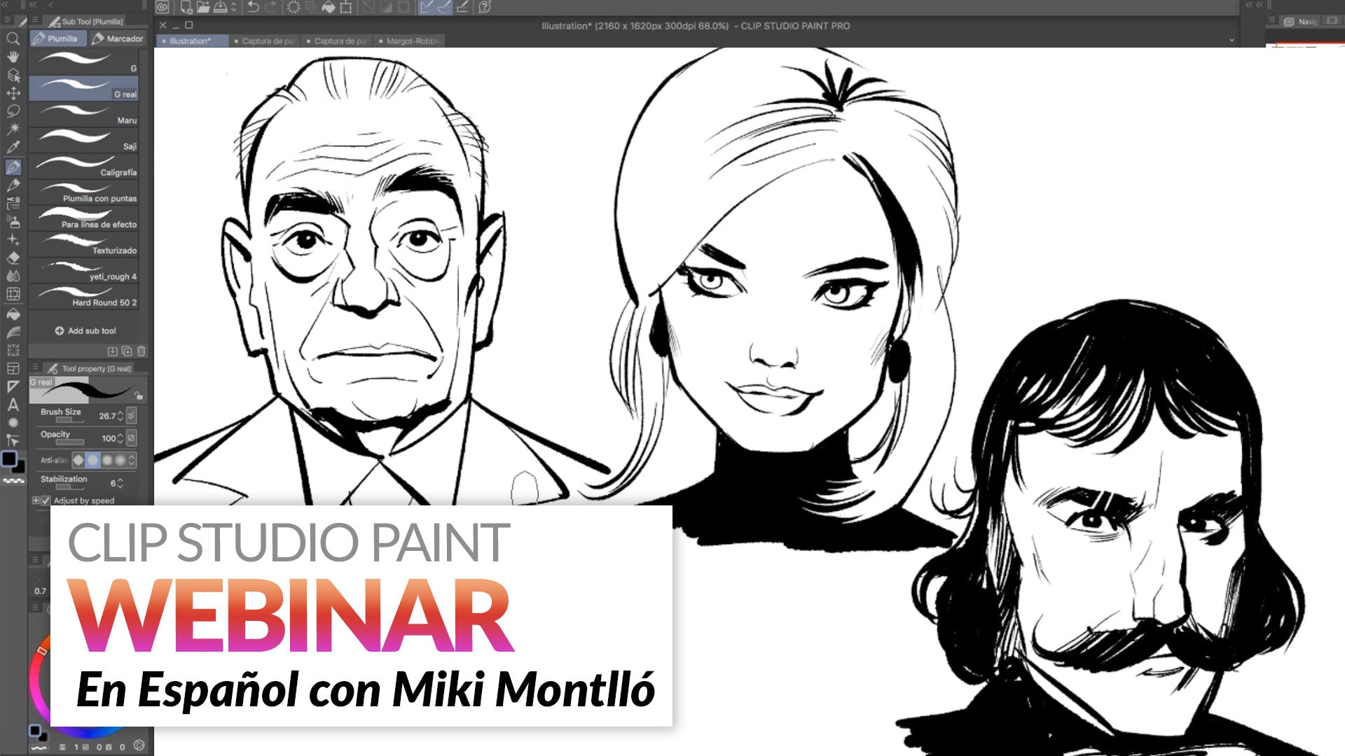 Grabación de Webinar en español - Creando personajes expresivos en Clip Studio Paint con Miki Montlló