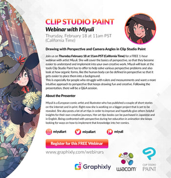 Webinar – Drawing with Perspective and Camera Angles in Clip Studio Paint with Miyuli