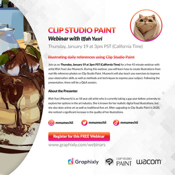 Webinar – Illustrating daily references using Clip Studio Paint with Iffah Yusri