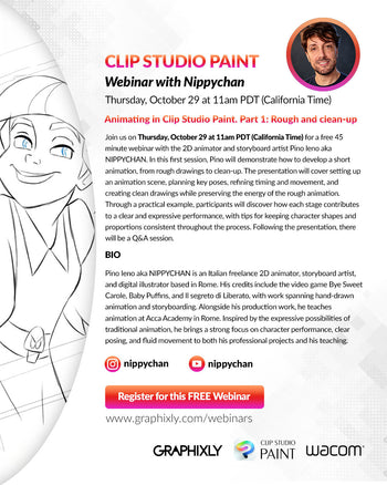 Webinar - Animating in Clip Studio Paint. Part 1: Rough and clean-up by Nippychan