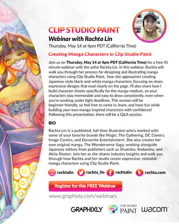 Webinar – Creating Manga Characters in Clip Studio Paint with Rachta Lin