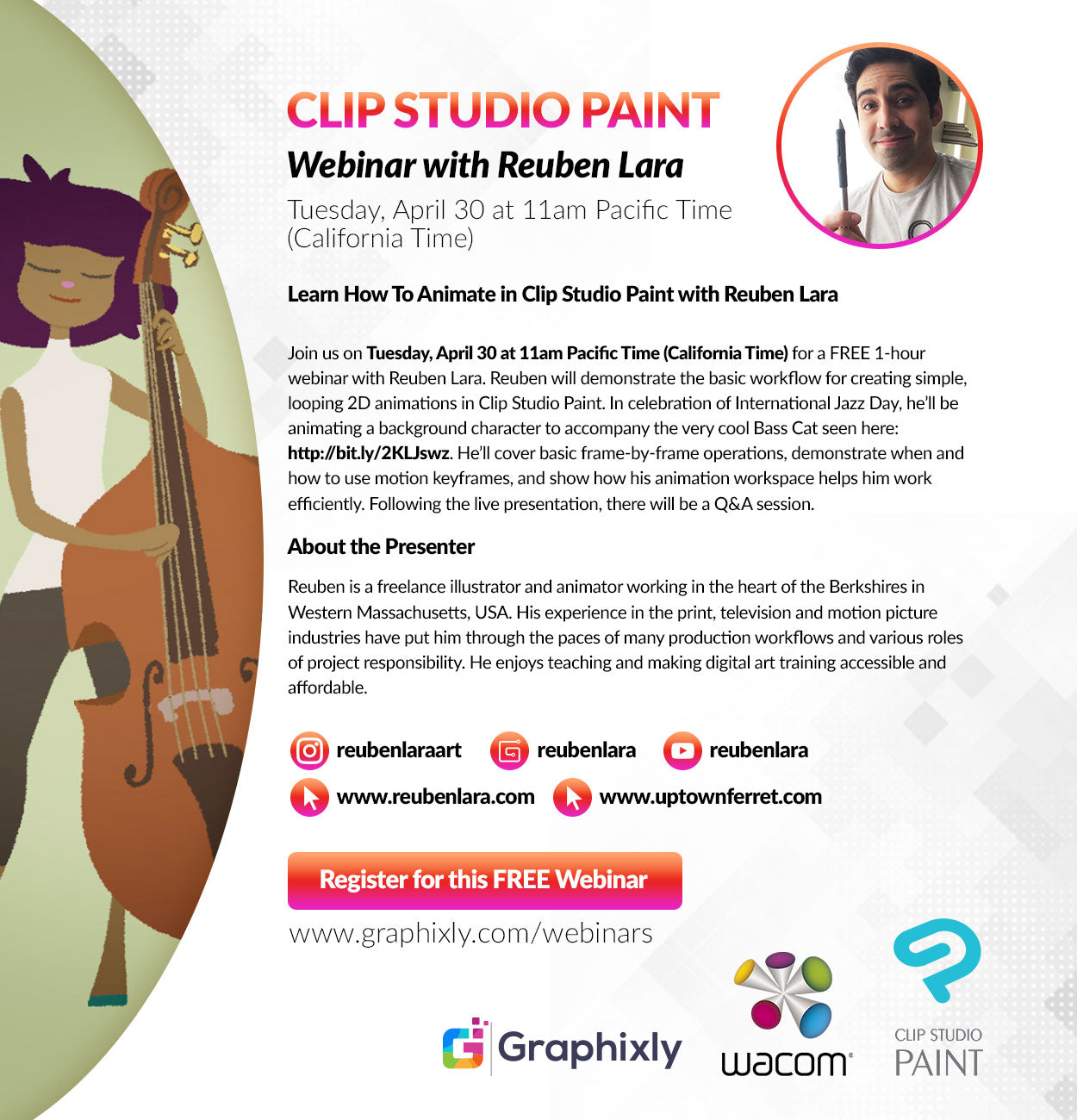 Webinar – Learn How To Animate in Clip Studio Paint with Reuben Lara