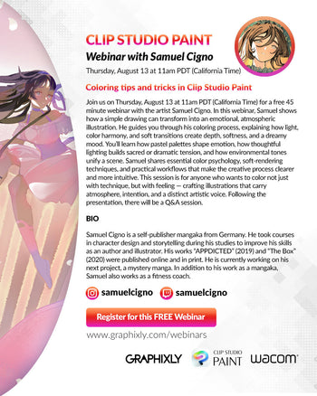 Webinar - Coloring tips and tricks in Clip Studio Paint with Samuel Cigno