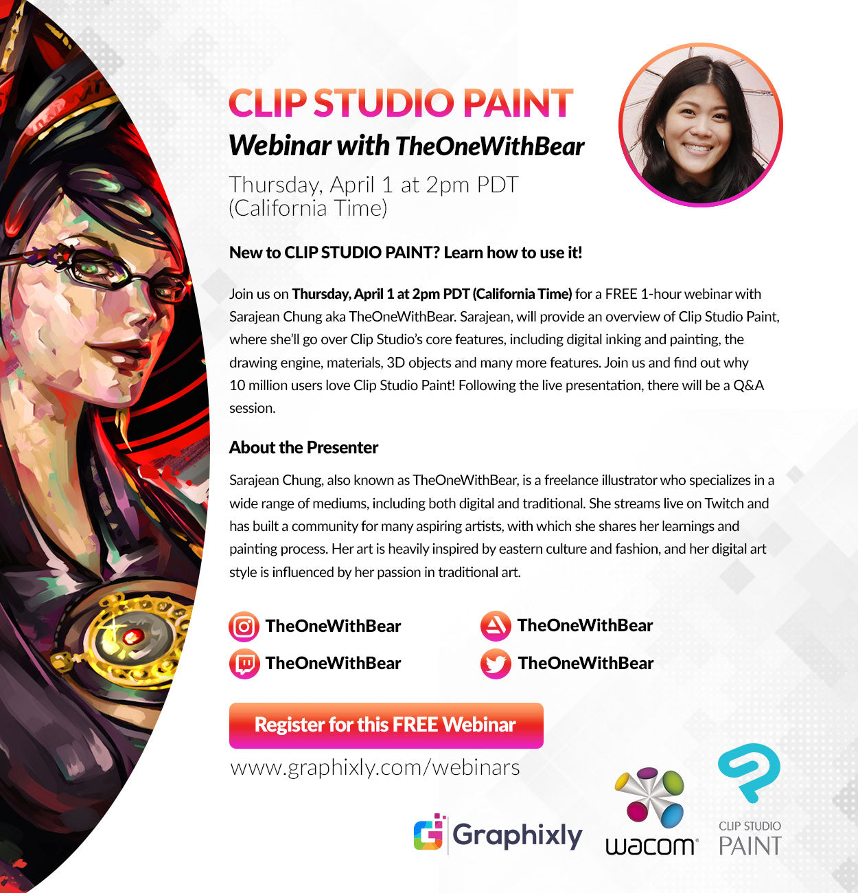 Webinar - New to CLIP STUDIO PAINT? Learn how to use it! with TheOneWithBear
