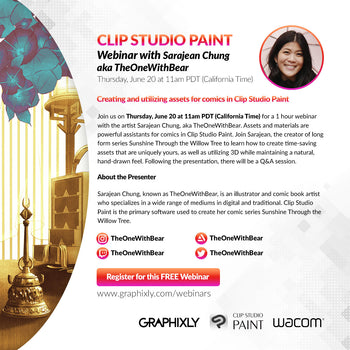 WEBINAR – Creating and utilizing assets for comics in Clip Studio Paint with Sarajean Chung