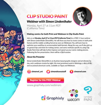 Webinar - “Making comics for both Print and Webtoon in Clip Studio Paint” with Simon Lindenthaler