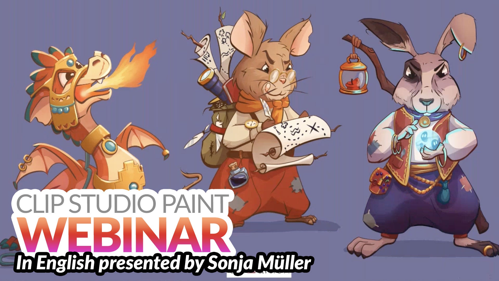 WEBINAR RECORDING – Character design for board games in Clip Studio Paint with Sonja Müller