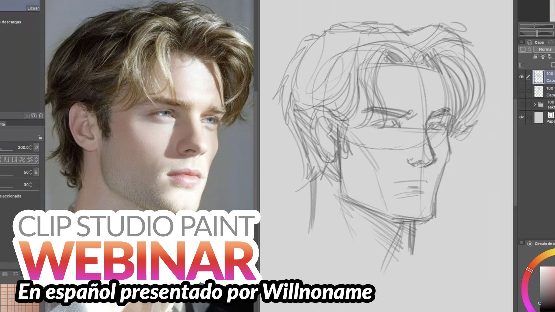 Grabación de Webinar en español - De la referencia al personaje: Anatomía y poses en Clip Studio Paint con Willnoname