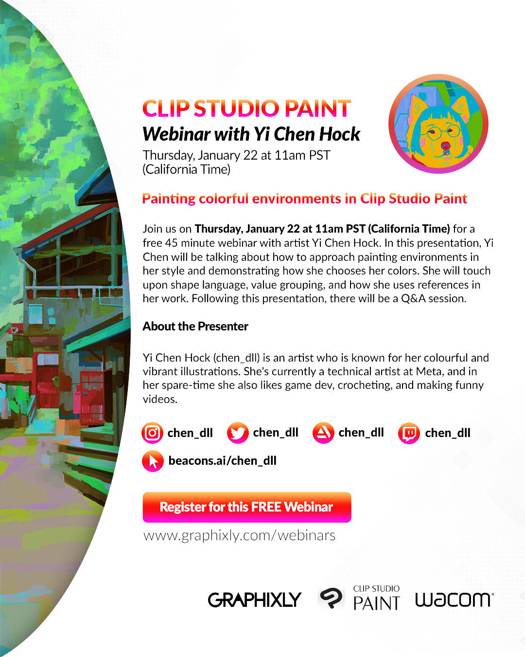 Webinar – Painting colorful environments in Clip Studio Paint with Yi Chen Hock