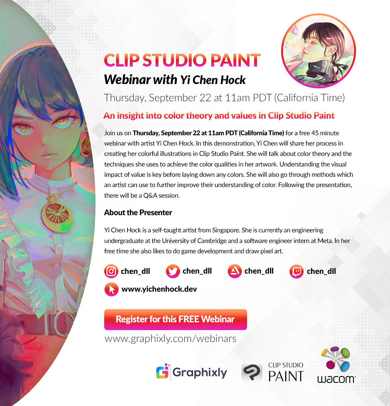 Webinar – An insight into color theory and values in Clip Studio Paint with Yi Chen Hock