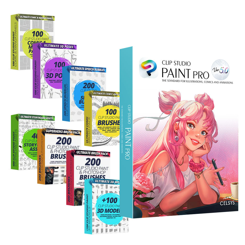 CLIP STUDIO PAINT PRO Vers. 5.0 12-Month License + Content for Humble